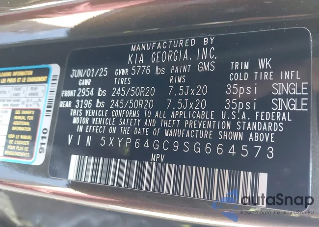 5XYP64GC9SG664573: 44272456