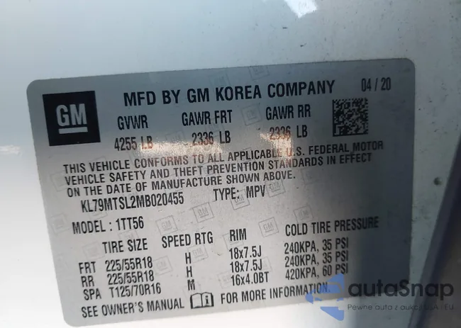 KL79MTSL2MB020455: 44272625