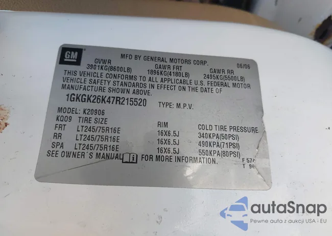 1GKGK26K47R215520: 44271821