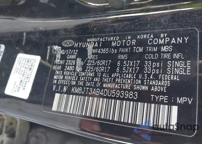 KM8JT3AB4DU593983: 44272007