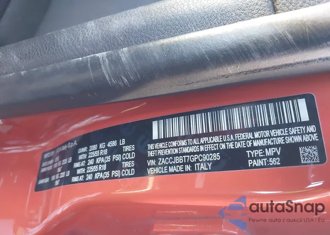 ZACCJBBT7GPC90285: 44272026