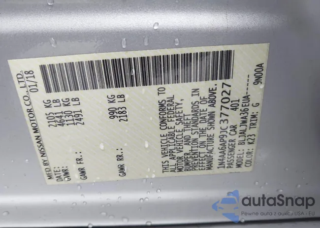 1N4AA6AP9JC377027: 44273089