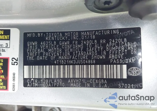 4T1B21HK3JU504868: 44273187