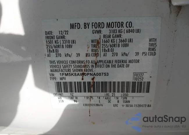 1FM5K8AW0PNA00753: 44273427