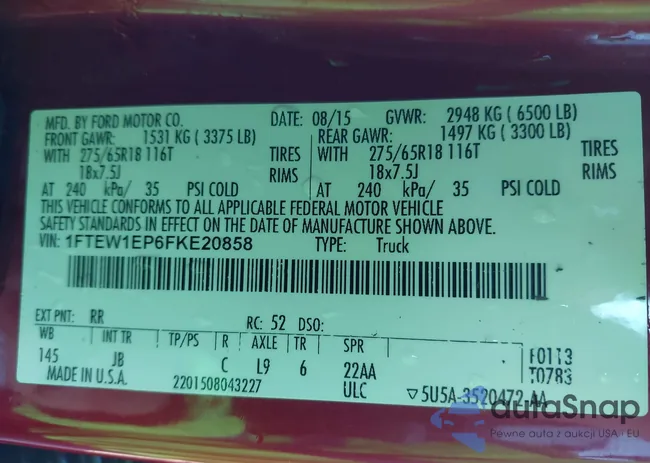 1FTEW1EP6FKE20858: 44273492