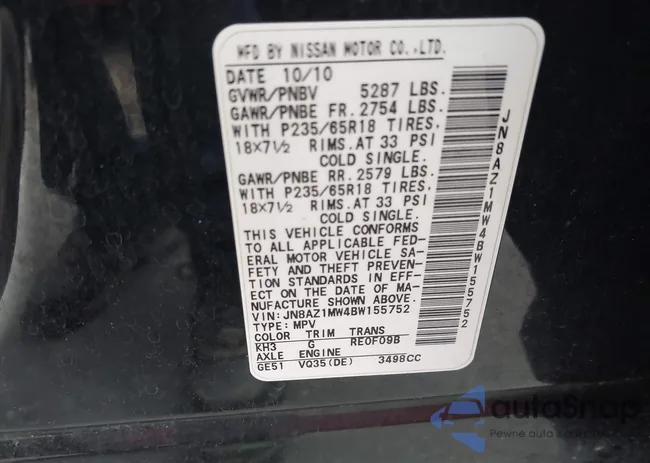 JN8AZ1MW4BW155752: 44273527