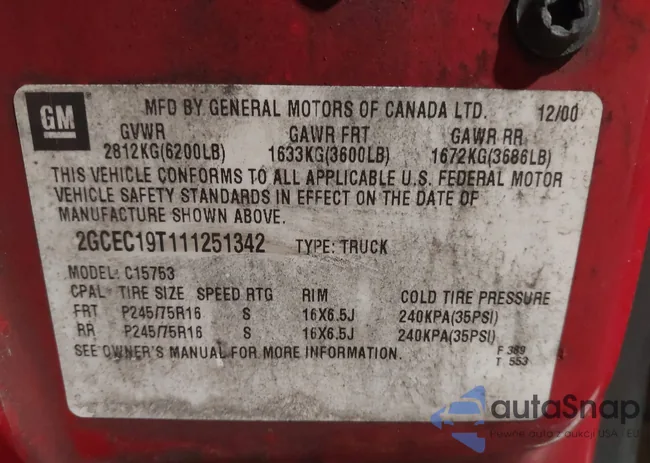 2GCEC19T111251342: 44273575