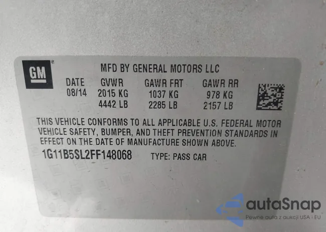 1G11B5SL2FF148068: 44273633