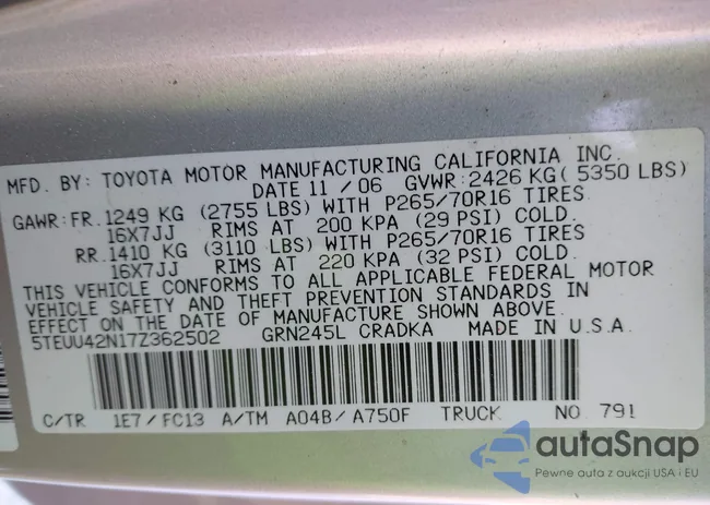 5TEUU42N17Z362502: 44272724