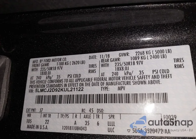 5LMCJ2D92KUL21122: 44272895