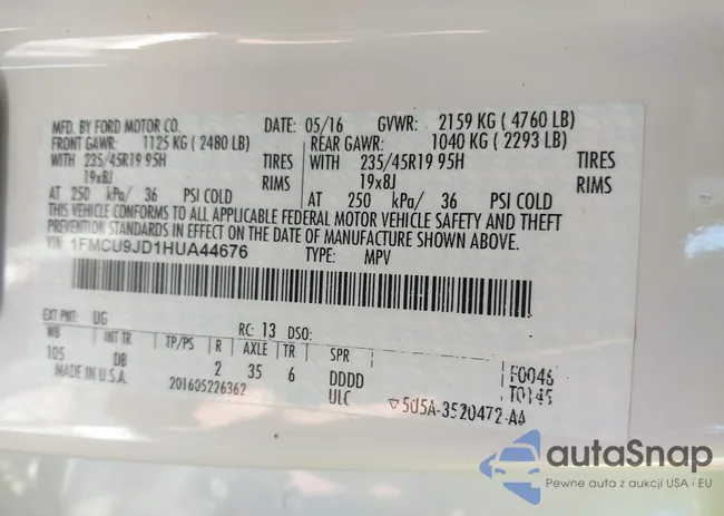 1FMCU9JD1HUA44676: 44273061