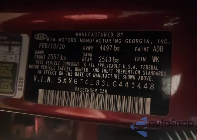 5XXGT4L33LG441448: 44274119