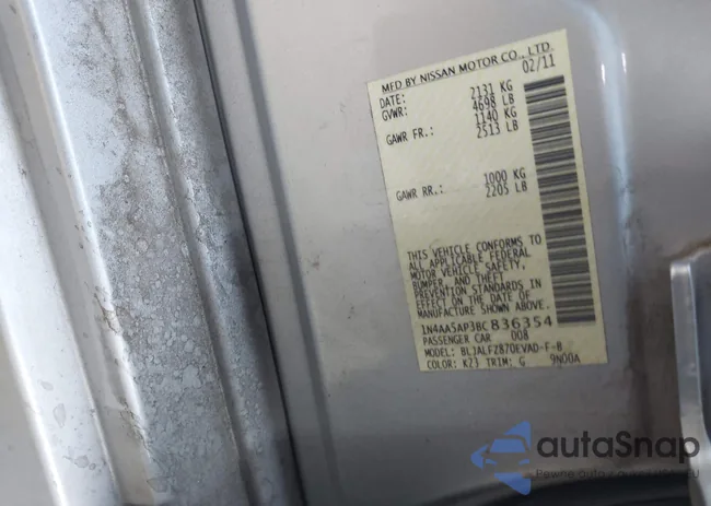 1N4AA5AP3BC836354: 44274261