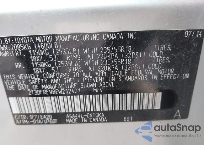 2T3DFREV8EW212401: 44274291