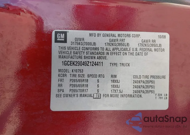 1GCEK29049Z124411: 44274294