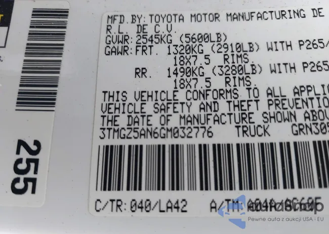 3TMGZ5AN6GM032776: 44274301