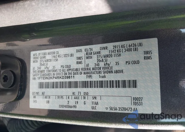 1FTEW2KP4RKD39811: 44274341