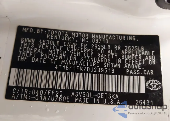 4T1BF1FK7DU299518: 44274377