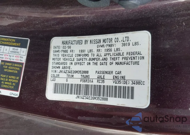 JN1AZ34E26M352888: 44274399