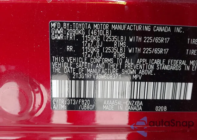 2T3G1RFV3SW608371: 44274473