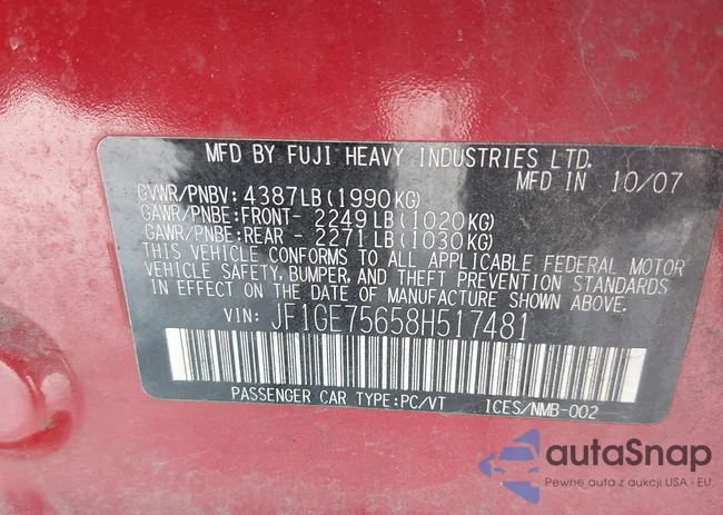 JF1GE75658H517481: 44274563