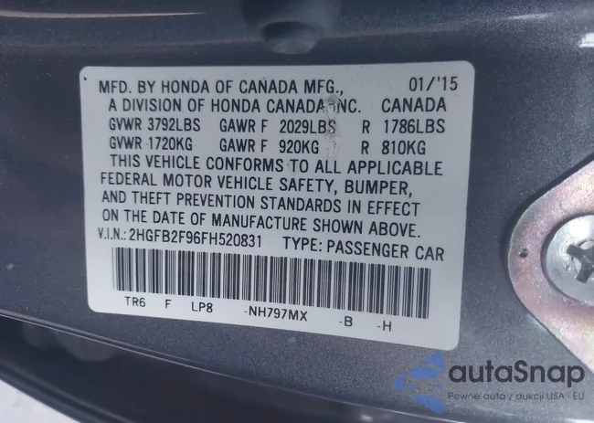 2HGFB2F96FH520831: 44274590