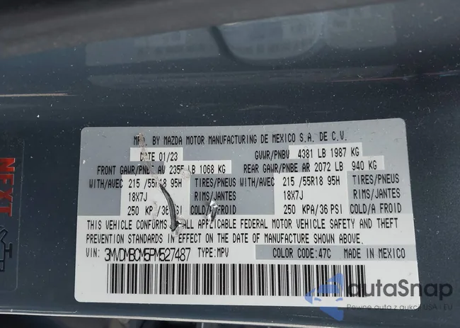 3MVDMBCM5PM527487: 44274643