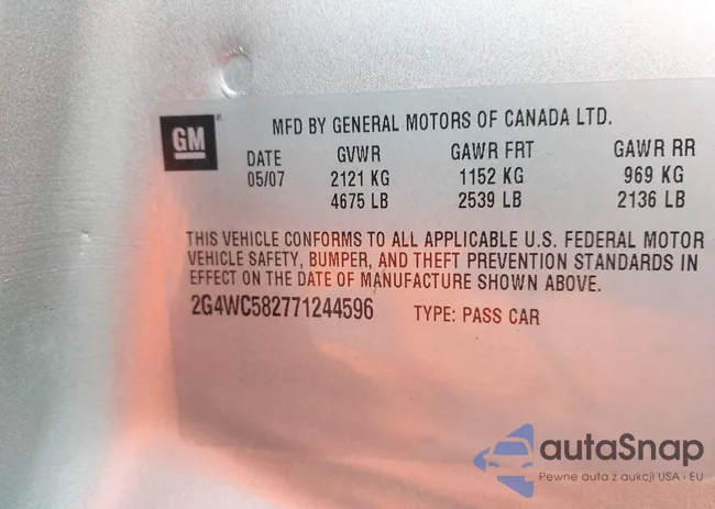 2G4WC582771244596: 44274663