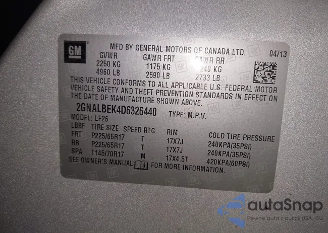 2GNALBEK4D6326440: 44273833