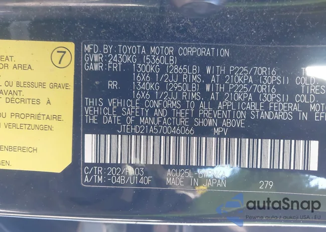 JTEHD21A570046066: 44273913