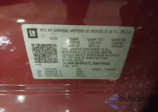 3GNKBHRS7LS647943: 44273941