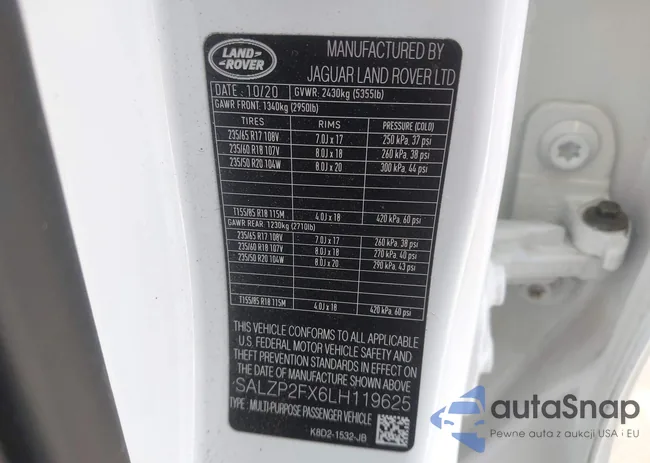 SALZP2FX6LH119625: 44275298