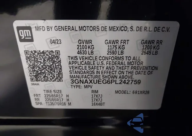 3GNAXUEG6PL242759: 44275355