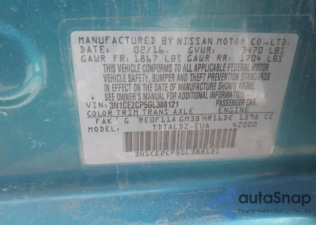 3N1CE2CP5GL388121: 44275437