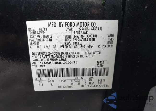 1FM5K8D84DGC09474: 44275446