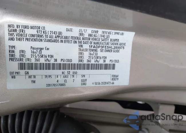 1FADP3FE5HL289975: 44275476