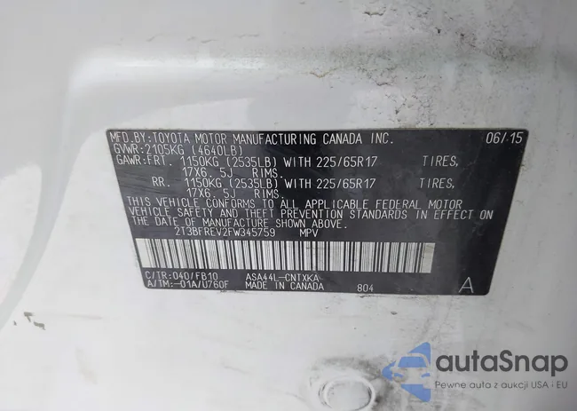 2T3BFREV2FW345759: 44275579