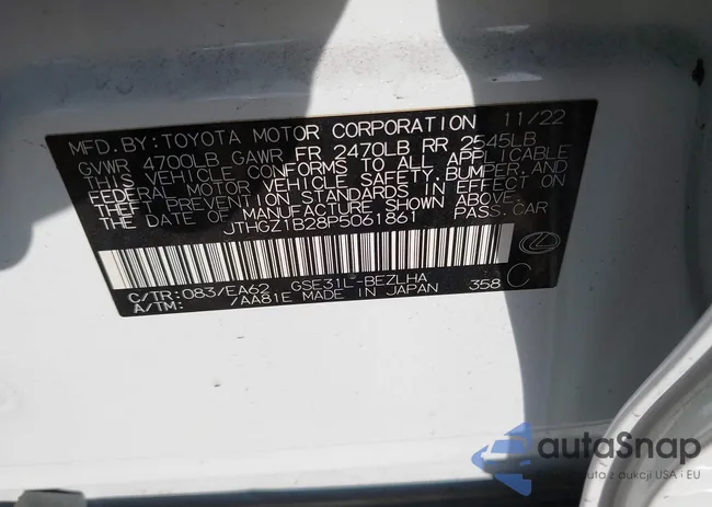 JTHGZ1B28P5061861: 44275619