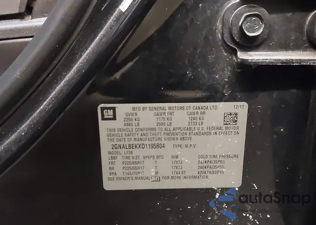 2GNALBEKXD1195804: 44275677