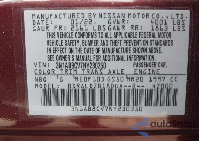 3N1AB8CV7NY230350: 44274802