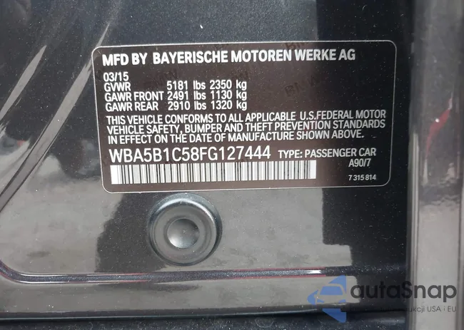 WBA5B1C58FG127444: 44274845