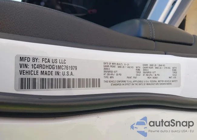 1C4RDHDG1MC761979: 44275036