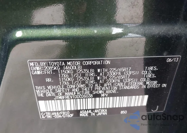 JTMBFREV1DD026038: 44276089