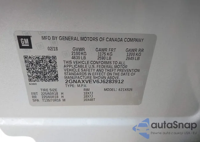 2GNAXVEV6J6283912: 44276137