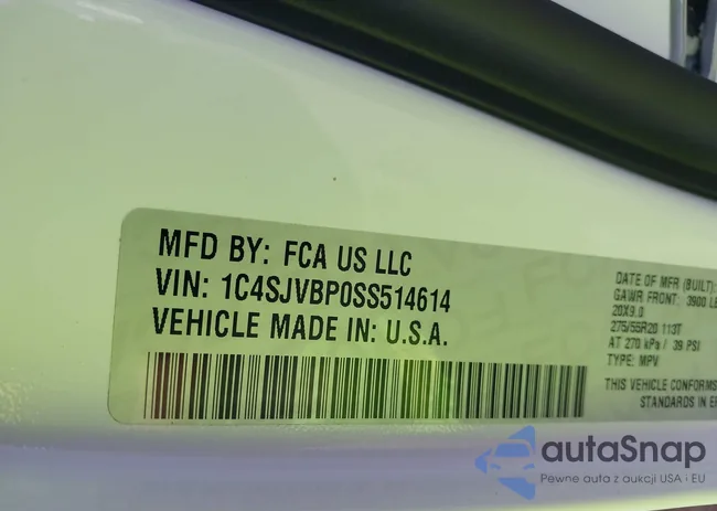 1C4SJVBP0SS514614: 44276401