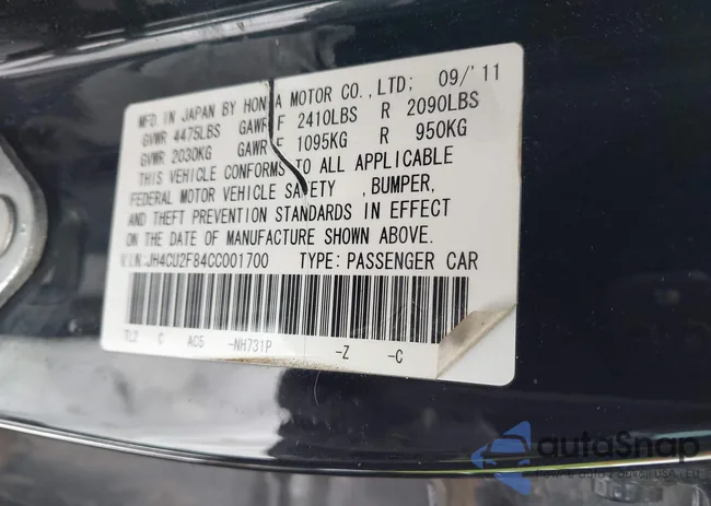 JH4CU2F84CC001700: 44276550