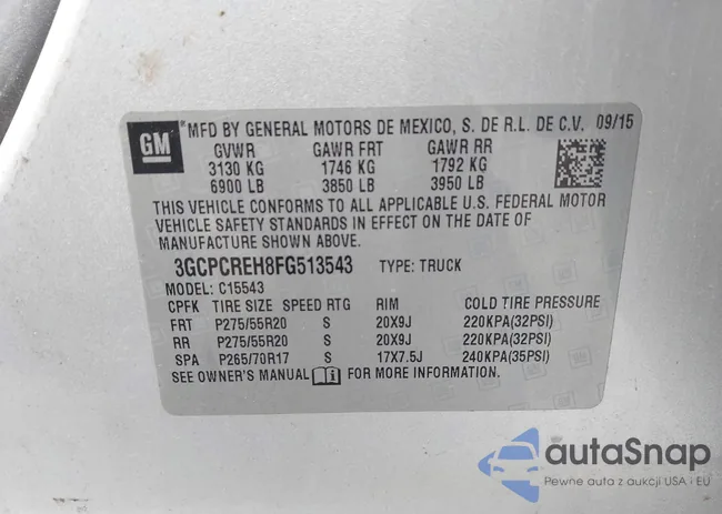 3GCPCREH8FG513543: 44275718