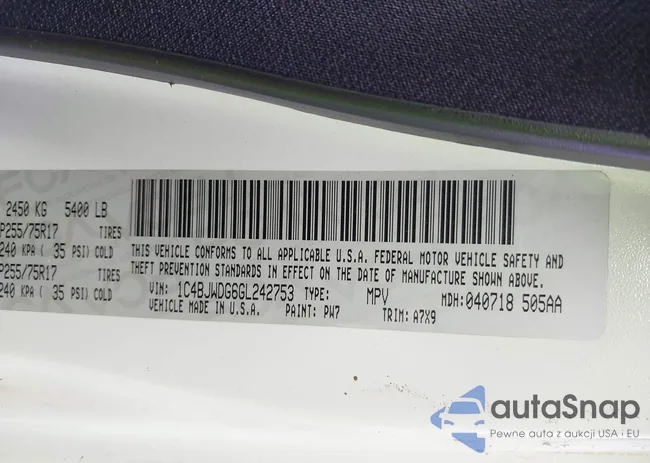 1C4BJWDG6GL242753: 44275750