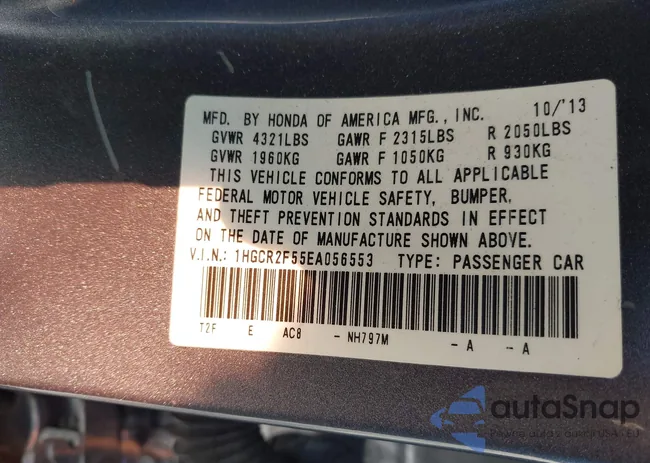 1HGCR2F55EA056553: 44277095