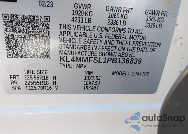 KL4MMFSL1PB136839: 44277100